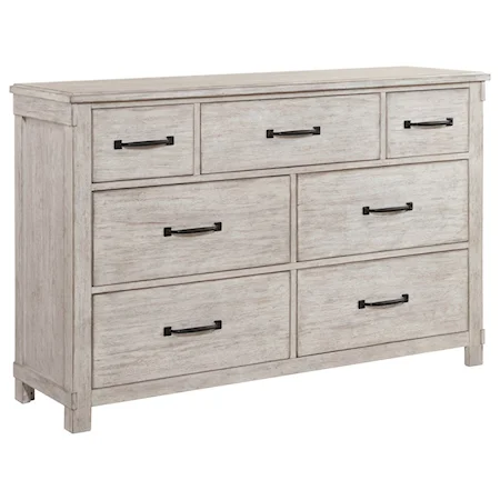 Modern Farmhouse 7-Drawer Dresser with Felt-Lined Drawers